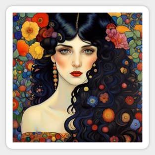 Art Nouveau Beauty gorgeous Bohemian woman Sticker